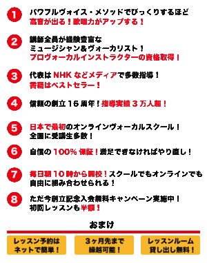 当校だけの8つの特長